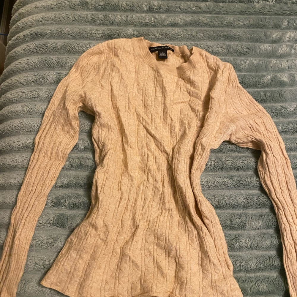 Banana Republic Beige Cable Knit Long Sleeve Top